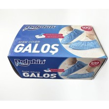 Dolphin Tek Kullanımlık Kalın Pratik Kutulu Galoş - Mavi - 100 Adetlik 1 Paket