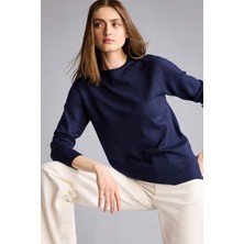DeFacto Ultra Yumuşak Relax Fit Bisiklet Yaka Basic Kazak I6913AZ26WN