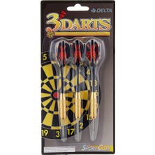 Brf Store Lizbon Center Delta Dart Oku (3’lü Set) - Çelik Uç + Pirinç Gövde + Renkli Kanat - Dart Oku Seti, 20