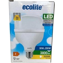 Brf Store Lizbon Center Ecolite 36W LED Ampul – 200W Eşdeğeri | E27 Duy, 3000K Sarı Işık, 3800 Lümen | Enerji