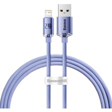 Brf Store Lizbon Center Baseus Crystal Shine, 2.4 A Usb-A & Lightning Data ve Şarj Kablosu, 1.2 Metre, Mor, ‎c