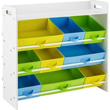 Brf Store Lizbon Center Songmıcs Çocuk Odası Rafı, 9 Çıkarılabilir Polar Sepetli Oyuncak Düzenleyici, Çocuk Od
