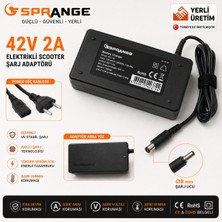Sprange Yerli Üretim 42 V 2 A Elektrikli Scooter Şarj Adaptörü 8mm Xiaomi M365 Pro Pro2 1s Essential Ninebot 2 Yıl Garantili