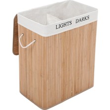 Brf Store Lizbon Center Orret Home Doğal Bambu Katlanabilir Kirli Çamaşır Sepeti, Yıkanabilir Çıkarılabilir As