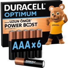 Brf Store Lizbon Center Duracell Optimum Aaa Ince Kalem Pil (6’lı Paket) - Alkalin Pil 1,5V - Pil Saklama Pake