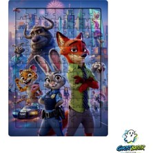 Ghostbastır Design Nick ve Judy 99 Parça Ayaklı Puzzle – Dekoratif Çocuk Yapbozu 0253