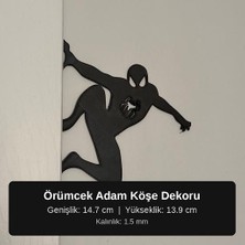 Filamel Örümcek Adam (Spider-Man) Kapı Köşe Dekoru - Siyah Ahşap Görünümlü Duvar Süsü