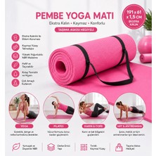 GUS Company - 191 CM Pembe Pilates ve Yoga Matı (1,5 CM Ekstra Kalın Kaymaz Antrenman Minderi)