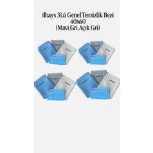İlbay's Ilbays 3lü Genel Temizlik Bezi 40X60 4 Paket (Mavi,gri,füme)
