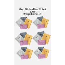 İlbay's Ilbays 3lü Genel Temizlik Bezi 6 Paket 40X60 (Turuncu,gri,füme)