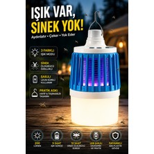Ecuy Şarjlı Usb'li Sinek Öldürücü Kamp Feneri 3 Modlu LED Kamp Lambası Taşınabilir Acil Aydınlatma