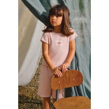 Fitilli Şortlu Takım 1-7 Yaş Pudra Pembe