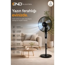 END 55 Watt Yüksek Güç-Zaman Ayarlı-5 Kanatlı Lüx Vantilatör