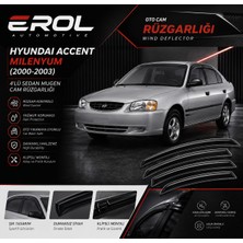Erol Otomotiv Hyundai Accent Milenyum (2000-2003) Uyumlu 4'lü Sedan Mugen Cam Rüzgarlığı Takımı