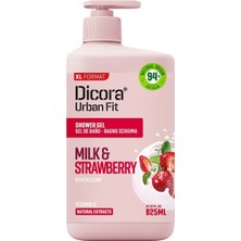 Dicora Urban Fit Duş Jeli Vit, B Çilek & Süt 825 ml (8'li Paket)
