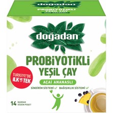 Doğadan Probiyotikli Yeşil Çay Açai Ananaslı 14 Adet (8'li Paket)