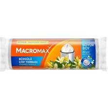 Macromax Hanımeli Kokulu Büzgülü Çöp Torbası Büyük Boy 20'li (3'li Paket)