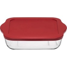 Paşabahçe Kare Plastik Kapaklı Tepsi Borcam (6'li Paket)