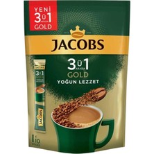 Jacobs 3'ü 1 Arada Gold Kahve Yoğun Lezzet 10 x 18 G (7'li Paket)