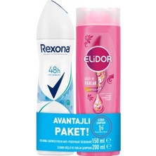 Rexona Shower Fresh Deodorant Sprey 150 ml + Elidor Güçlü ve Parlak Bakım Şampuanı 200 ml (6'li Paket)