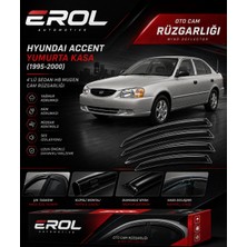 Erol Otomotiv Hyundai Accent Yumurta Kasa (1995-2000) Uyumlu 4'lü Sedan-Hb Mugen Cam Rüzgarlığı Takımı