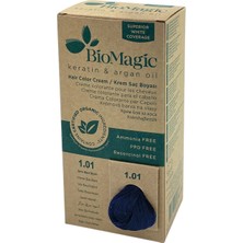 Biomagic Saç Boyası Derin Mavi Siyah No: 1.01 (4'li Paket)