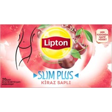 Lipton Slim Plus Kiraz Saplı Bardak Poşet Çay 20 Adet (8'li Paket)