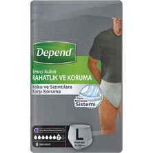 Depend Emici Külot Büyük Boy Erkekler Için 8'li (3'li Paket)
