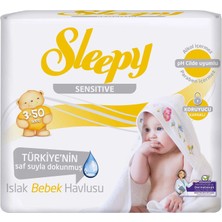Sleepy Sensitive Islak Havlu 3 x 50 Yaprak (6'li Paket)