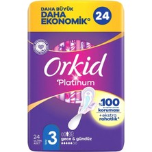 Orkid Platinum Gece Hijyenik Ped Dörtlü Paket 24'lü (5'li Paket)