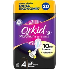Orkid Hijyenik Ped Platinum Gece Ekstra Dörtlü Paket 20'li (7'li Paket)