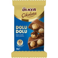 Ülker Dolu Dolu Fındıklı Sütlü Çikolata 80 G (8'li Paket)