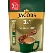 Jacobs Gold 3'u 1 Arada Gold Kahve Yumuşak Lezzet 10 x 18 G (8'li Paket)