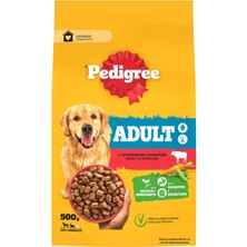 Pedigree Sığırlı & Sebzeli Yetişkin Köpek Maması 500 G (4'li Paket)