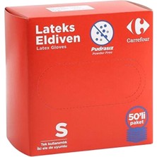 CarrefourSA Carrefour Lateks Pudrasız Eldiven Small 50'li (7'li Paket)