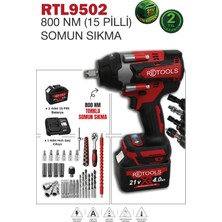 Retools 800 Nm Darbeli Somun Sıkma 850 W Güçlü 21 Volt Akülü 15 Pilli Elektronik Hız Ayarı