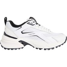 Calvin Klein Kadın Yüksek Taban File Detaylı Logo Imzalı Beyaz Sneaker HW0HW03002-01W