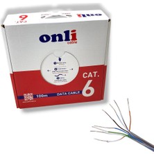 Onli Cable Onli 23AWG Utp Cat6 Network Kablosu Dış Ortam Şeffaf 100MT Yerli Üretim