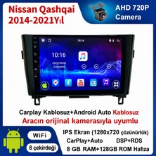 SBAID Nissan Qashqai 2014-2021 Yıl Uyumlu 8GB Ram 128GB Rom Hafıza Android Kablosuz Carplay Navigasyon Multimedya 10 Inç Ekran Hediye Görüş Kamerası Hediye Çerçevesi 8+128