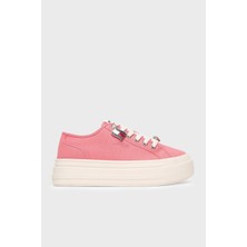 Tommy Hilfiger Kadın Platform Tabanlı Th Bayrak Logo Etiketli Pembe Sneaker EN0EN02959-TI5