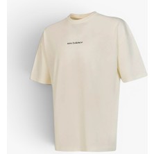 New Balance Nb Lifestyle Unisex Tshirt Uniseks Krem T-Shirt - UNT3535