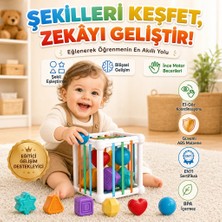 Bbsky Montessori Eğitici Bebek Oyuncakları - 10+ Ay Duyusal Gelişim Küpü, Renkli Meyve ve Şekil Eşleştirme Seti, Ilk Doğum Günü Hediyesi