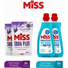 Miss Çamaşır  Deterjanı Soda Renkli/beyaz 1500 ml Çamaşır Sodası Lavanta 500 gr Avantaj Paketi