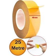 ŞEYLİŞEYLER Şeylişeyler - Çift Taraflı Bant 48 mm x 25 Metre Güçlü Yapışkanlı Genel Amaçlı Bant (6 Adet)
