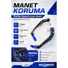 Motobros Mavi Motosiklet Manet Koruma Karbon Desen Universal Model