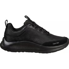Calvin Klein Erkek Kalın Topuk Deri Bağcıklı Rahat Taban Siyah Sneaker HM0HM02343-0GJ