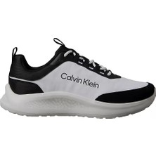 Calvin Klein Erkek Düşük Bilekli Ortopedik Tabanlı Ck Logo Detaylı Siyah-Beyaz Sneaker HM0HM02342-0GM