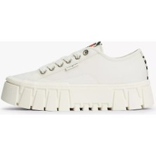 Tommy Hilfiger Kadın Platform Tabanlı Düşük Bilekli Desenli Ekru Sneaker EN0EN03070-YBI