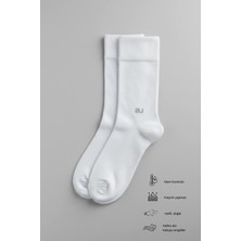 Allunique Erkek Ekru Doğal Merino Yünlü İnce Dikişsiz Soket Çorap