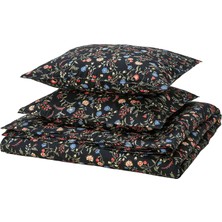 IKEA Brudkrusbar Siyah-Çok Renkli 240X220/50X60 cm Çift Kişilik Nevresim Seti
